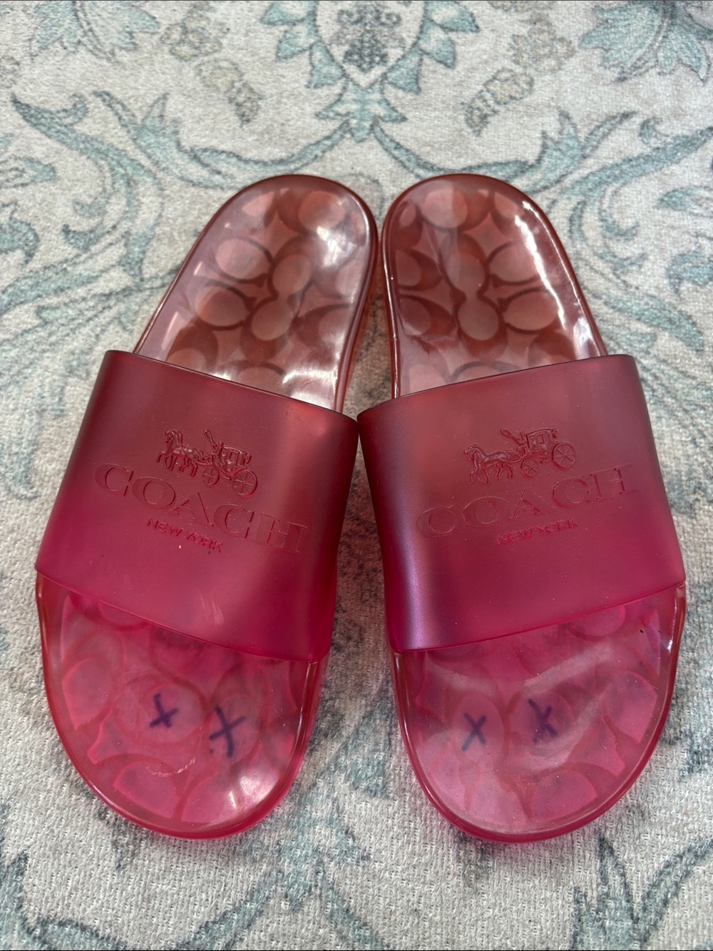 Coach Ulyssa Candy Pink Jelly Pool Slide/Sandals